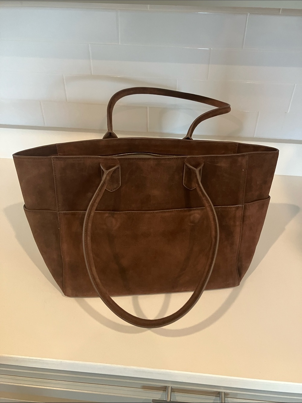 Quince NWT Italian Suede Shopper Tote Retails $178